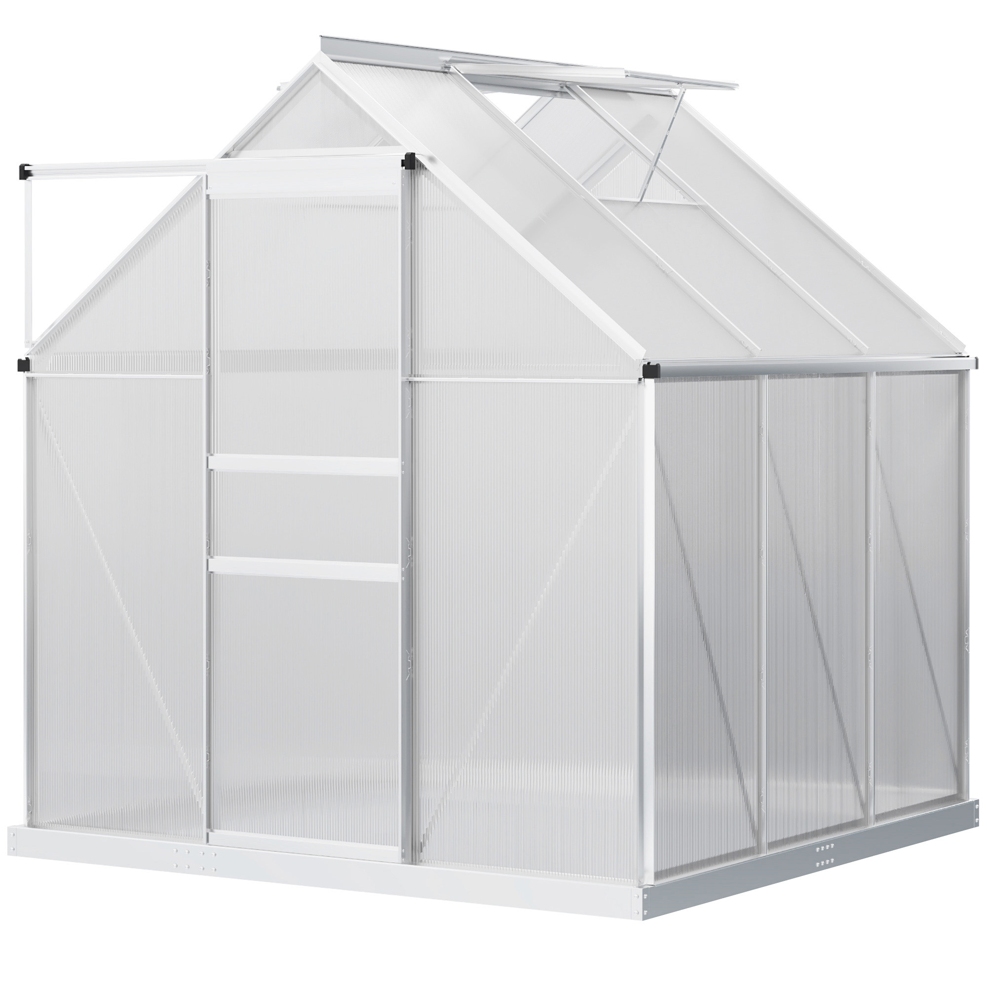 190 x 190cm Walk-In Polycarbonate Greenhouse