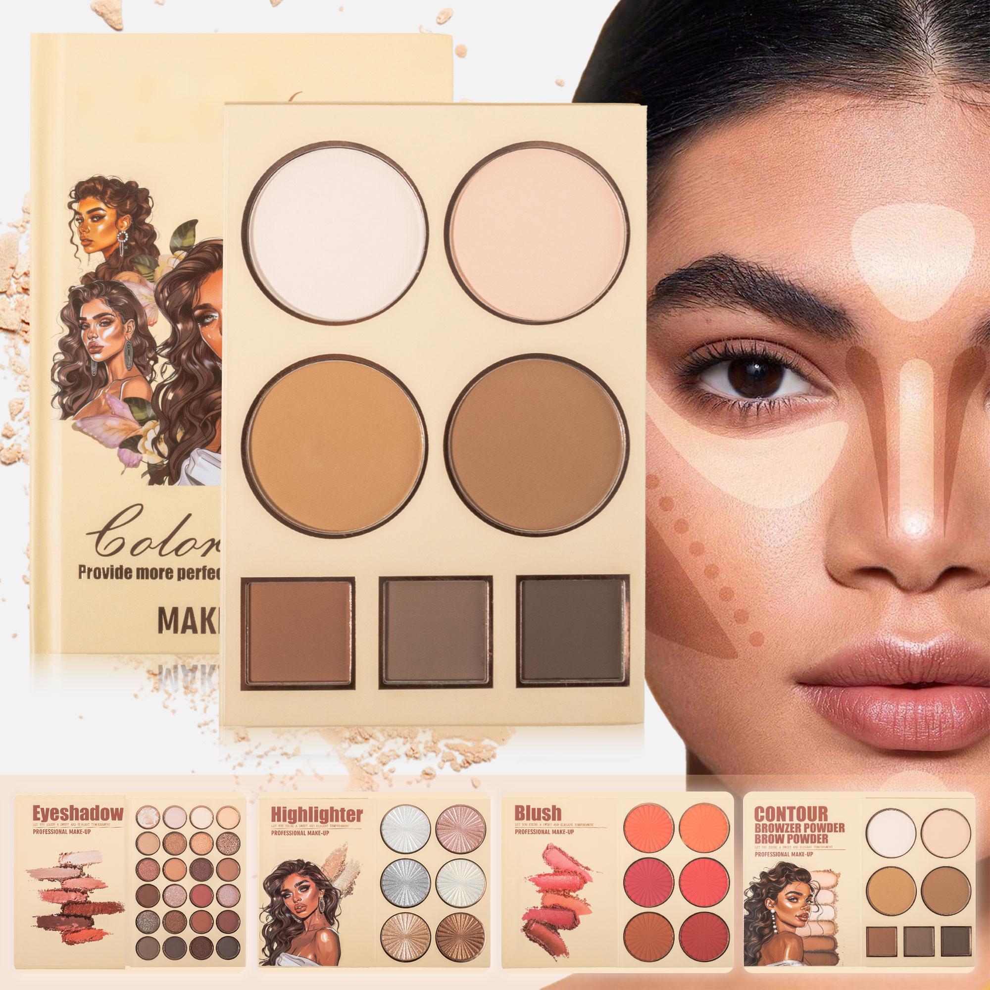 Makeup Book Palette Include Eyeshadow, Blush & Highlighter (42 color)