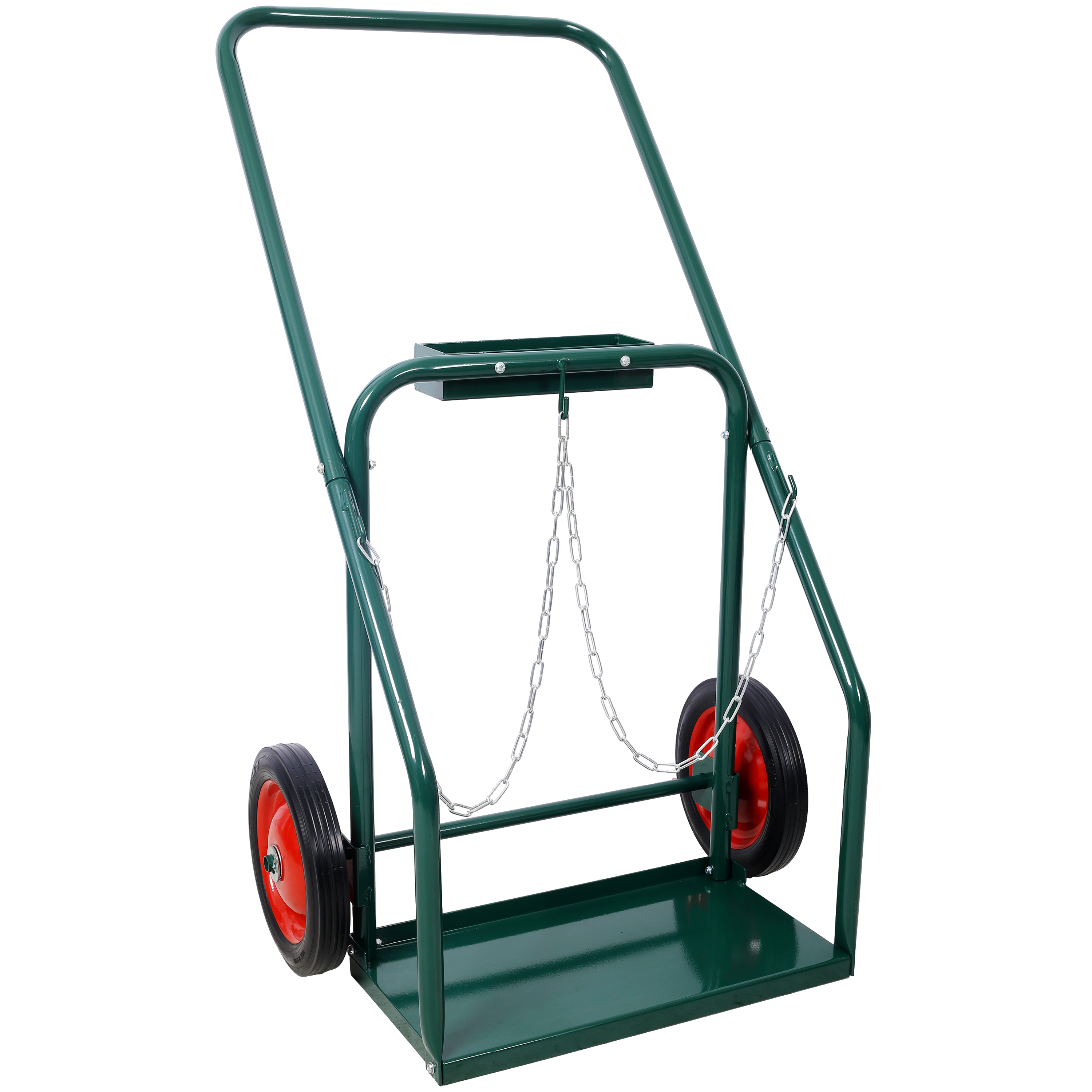 440lbs capacity Cylinder Cart,WELDING CYLINDER HAND TRUCK,Large Dual Oxygen Tank Cart Dolly With 10-Inch Solid Rubber Wh, Green