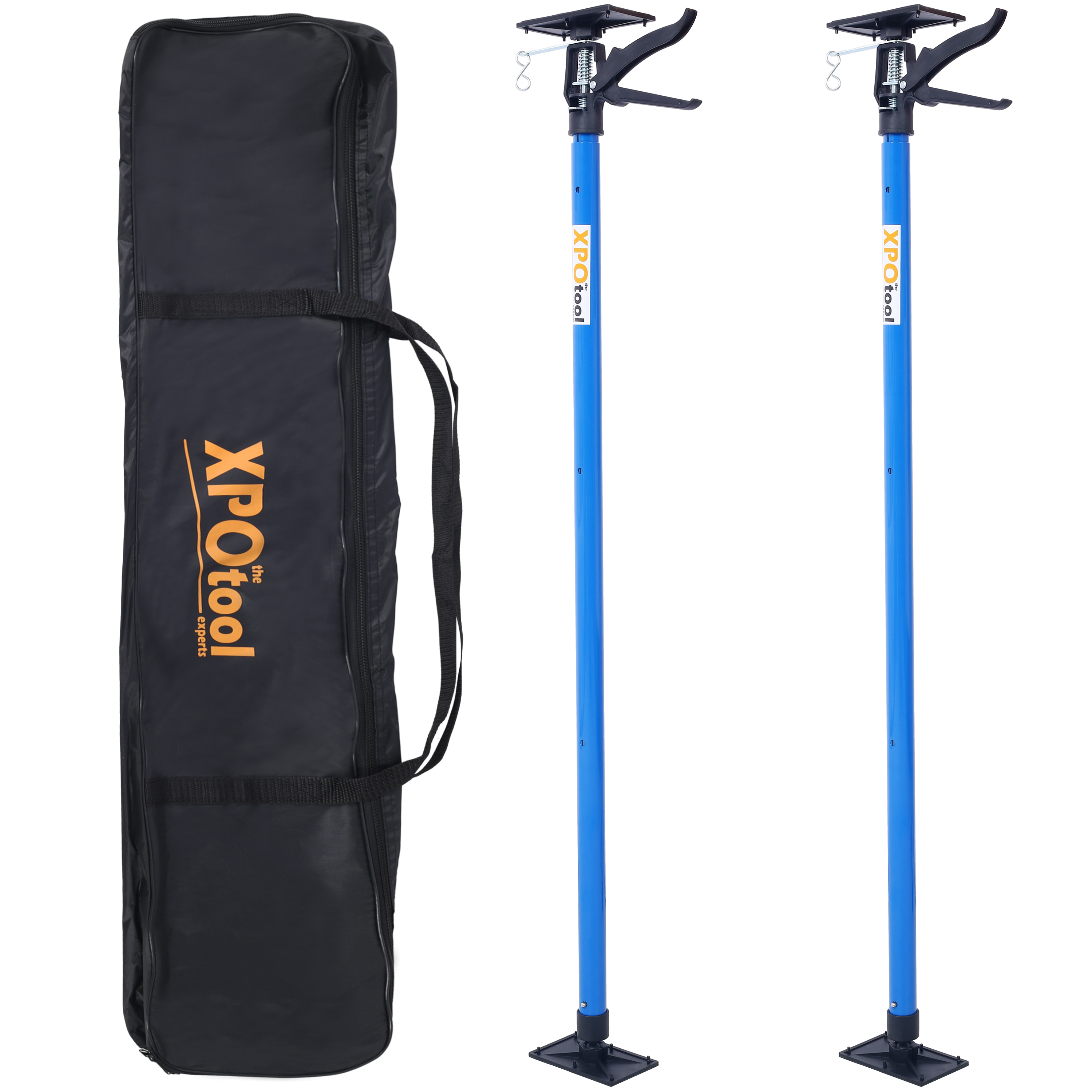 2Pack Adjustable Support Pole,Steel 3rd Hand Support System,Support Rod for Jacks Cargo Bars Drywalls,Cabinet Jacks for , Black+Blue