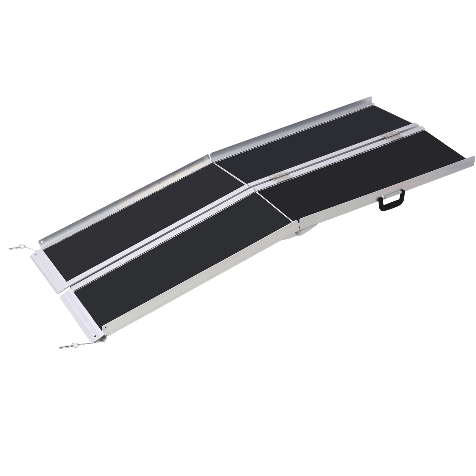 wheel chair ramp 7ft ,aluminium threhold ramp,Portable and Foldable, 600 Pound Capacity, Non-Skid Surface, Two Separate , Silver