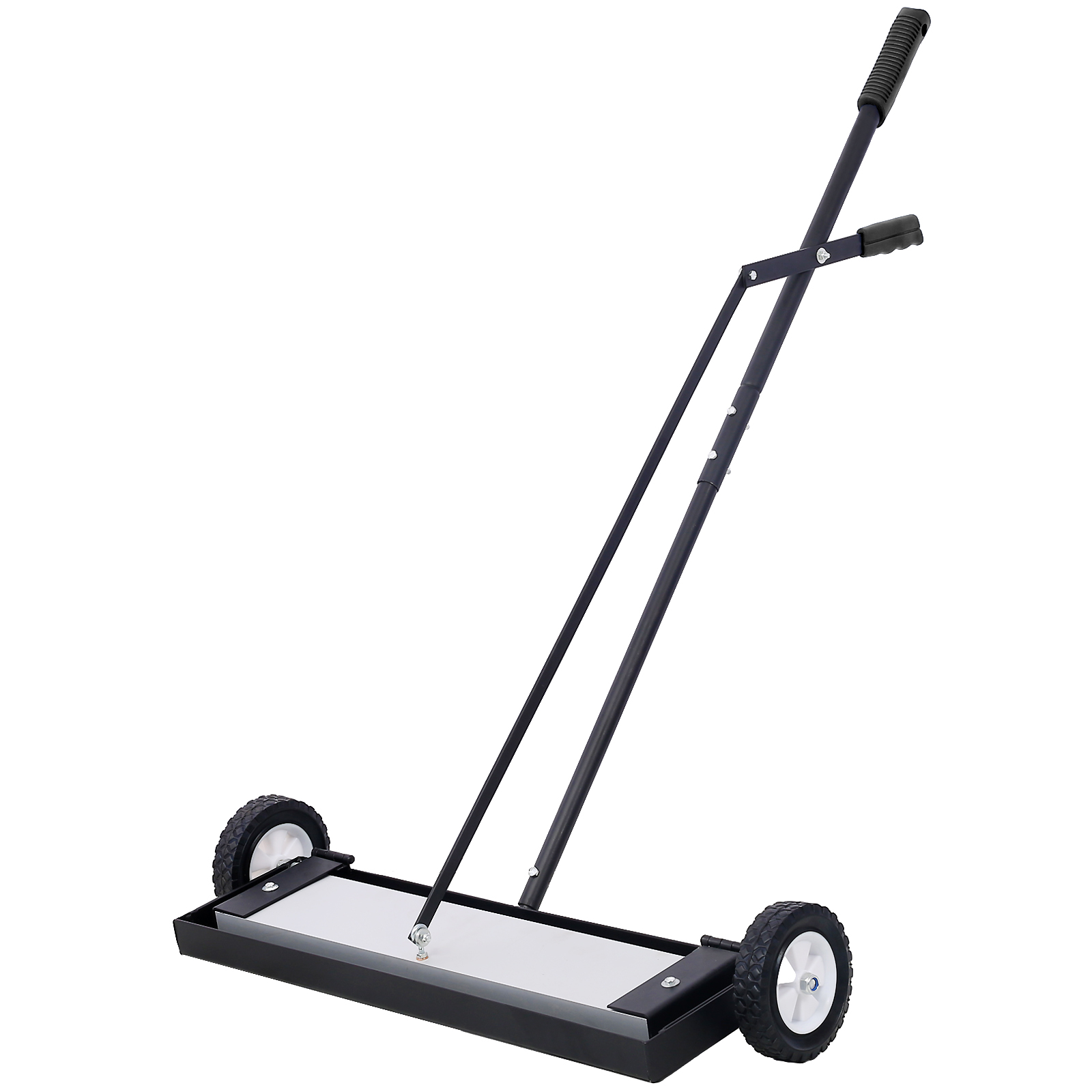 24'' Rolling Magnetic Pick-Up Sweeper, Heavy Duty Push-Type with Release, for Nails Needles Screws Collection,100 Pound , Black and Silver