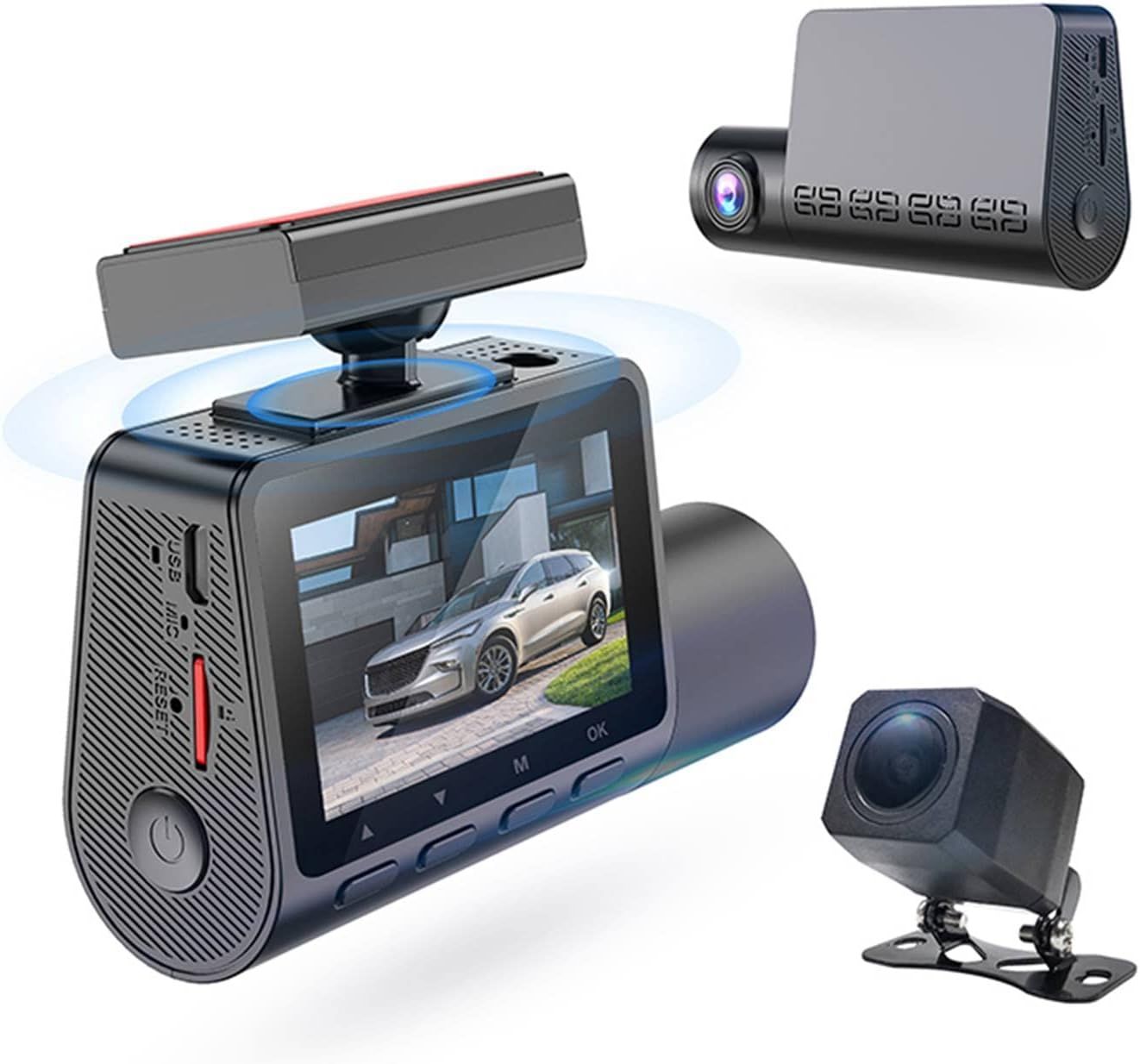 Dual Front Rear Dash Cam 2K QHD +1080p 2