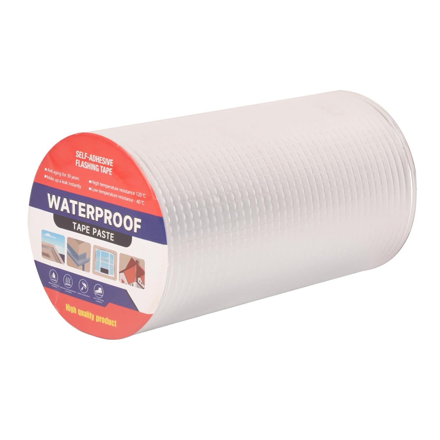 Waterproof Tape for Leaks Aluminum Butyl Tape with Adhesive for RV Repair, Glass Repairs, Air Mattress Patch, Window Caulking, Boat Sealing, Roof Patching - size: 8in x 16.4ft