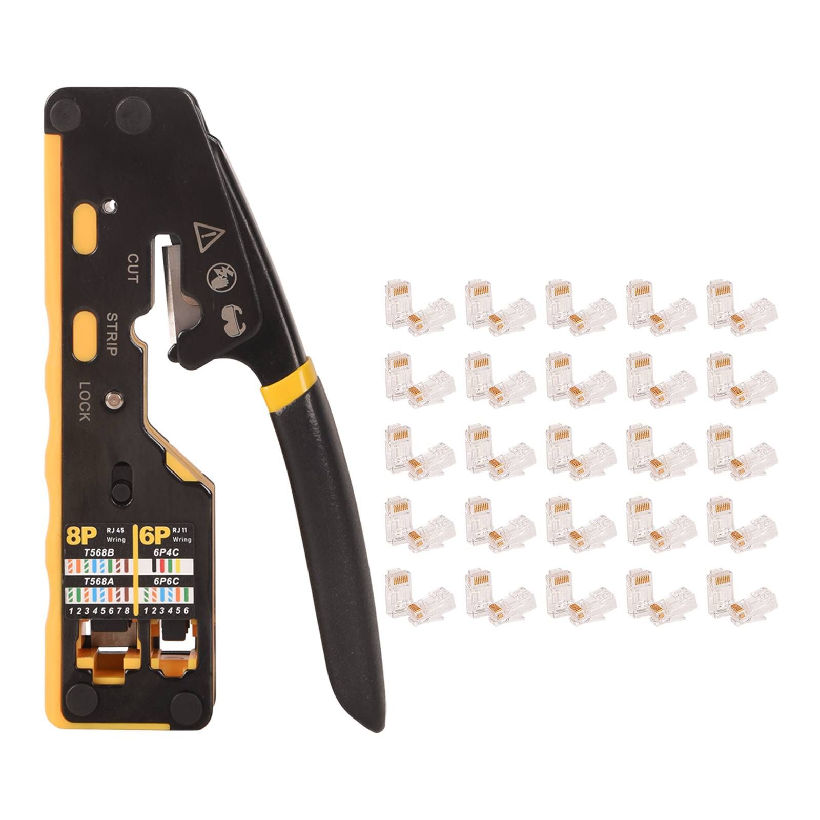 Crimping Tool For Insulated Electrical Connectors,Wire Stripper,Wire Crimping Tool - type: RJ45 Crimp Tool KIT