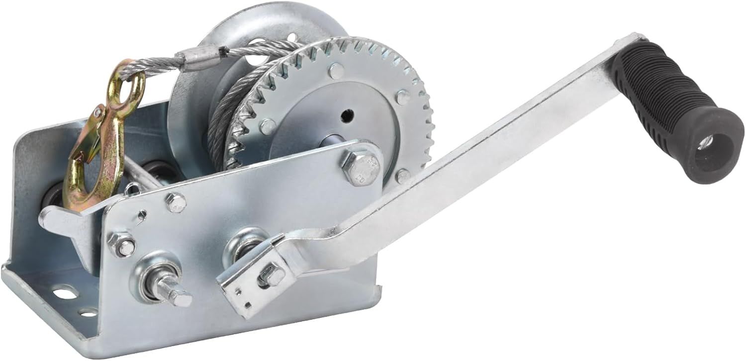 Hand Winch Boat Trailer Winch 1200lbs Heavy Duty Hook with 33ft Steel Cable Hand Crank Winch, Two Way Ratchet Boat Winch for Trailer Truck ATV Boat Marine - size: 2500lbs