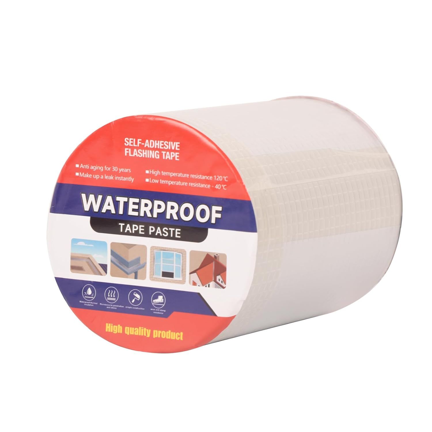 Waterproof Tape for Leaks Aluminum Butyl Tape with Adhesive for RV Repair, Glass Repairs, Air Mattress Patch, Window Caulking, Boat Sealing, Roof Patching - size: 6in x 16.4ft