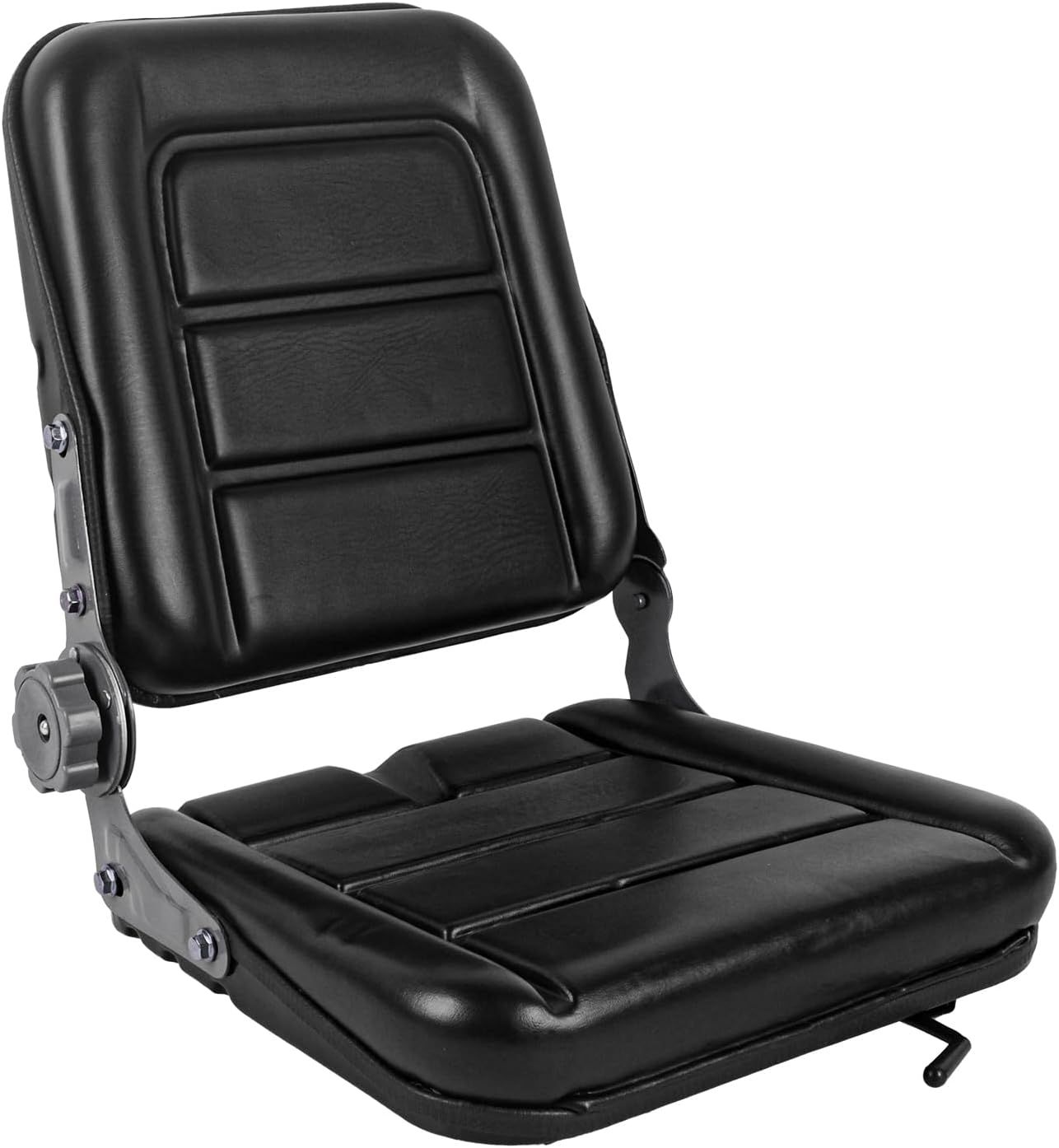 Universal Forklift Seat,Fold Down Forklift Seat with Adjustable Angle Backrest,PVC Leather Seat for Mini Digger Forklift Excavator,Loader,Dozers,Tractors - type: C0001